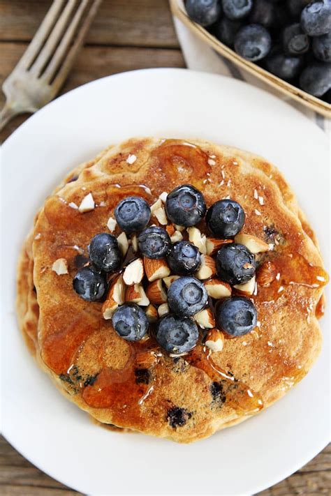 Blueberry Almond Pancakes Recipe Two Peas And Their Pod