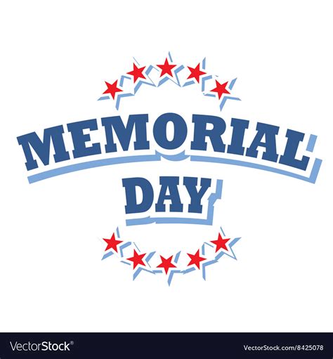 Us Memorial Day Logo Isolated On White Background Vector Image