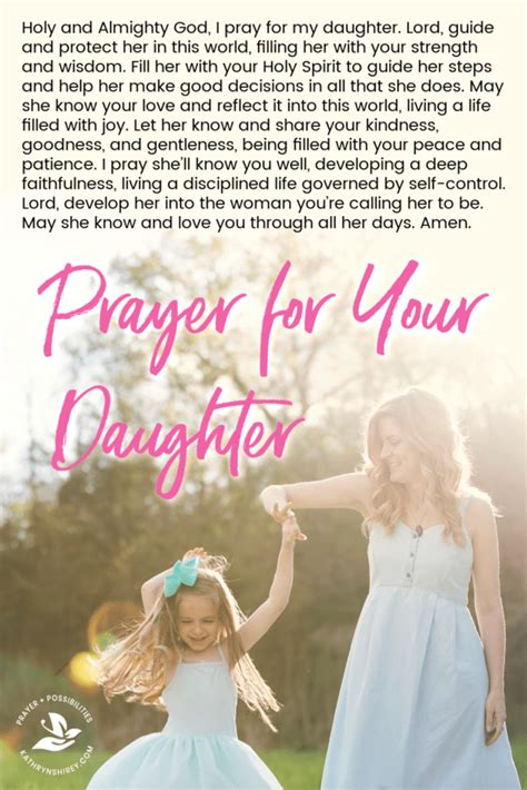 Daily Prayer For Your Daughter Prayer And Possibilities