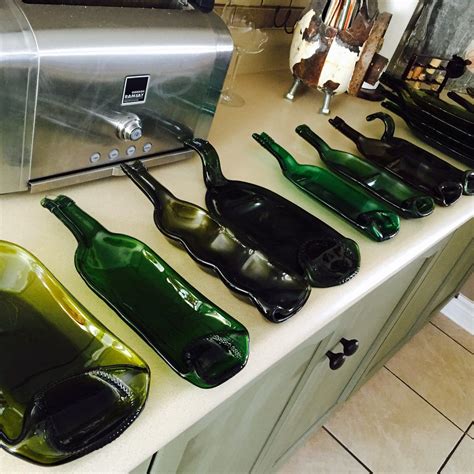 Recycled Slumped Wine Bottle Tray 2 Sections Green And Etsy Canada