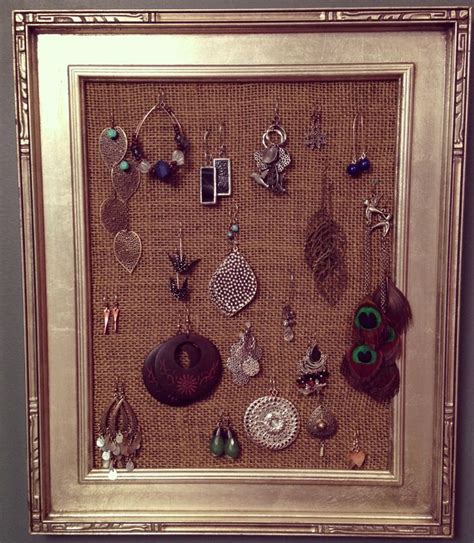 Jewelry Holder Picture Frame With Burlap Burlap Picture Frames