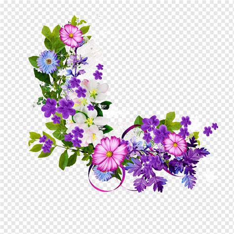 Bouquet Of Purple Flowers Border Bouquet Purple Flowers Png Pngwing