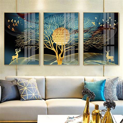 Golden Dream Landscape Luxury Wall Art Fine Art Canvas Prints Modern N