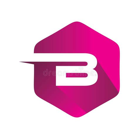 Full Color Hexagon Initial Letter B Logo Design Stock Vector
