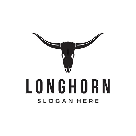 Longhorn texas ranch wild west animal logo design vintage retro.Logo
