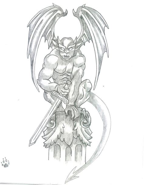 Gargoyle Tattoo By Kat Cappuccino Flash Art ~ar Gargoyle Drawing