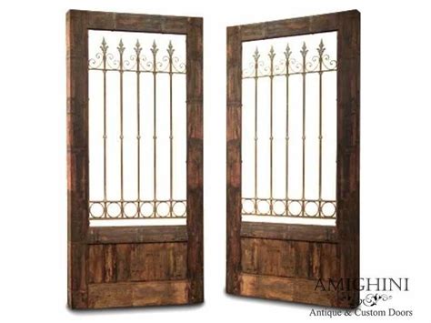 Double Wooden Gate With Wrought Iron Inserts Wooden Gates Double
