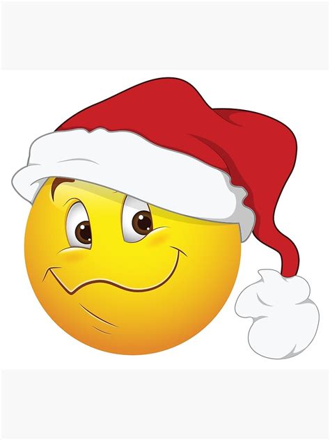 Santa Smiley Face Emoticon Art Print By Allovervintage Redbubble