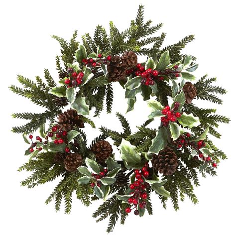 22 Holly Berry Wreath Artificial Christmas Wreaths Christmas