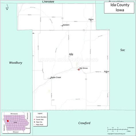 Map Of Ida County Iowa Where Is Located Cities Population