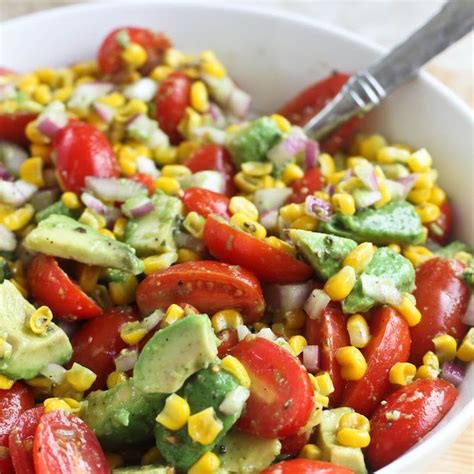 Maybe you would like to learn more about one of these? Avocado, Tomato & Corn Salad | Healthy recipes, Corn ...