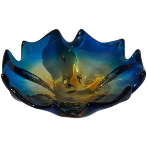 Brilliant Blue Art Glass Bowl From Retromonica On Ruby Lane