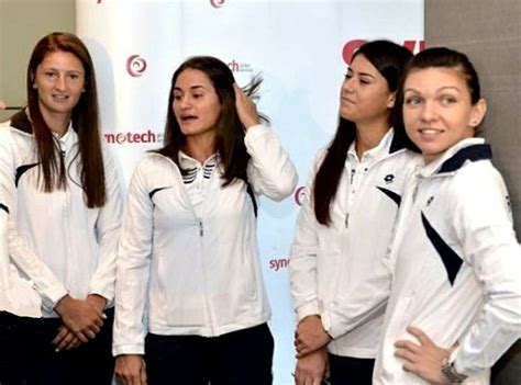 Team Fed Cup Romania 2014 From Left To Right Irina Begu Monica