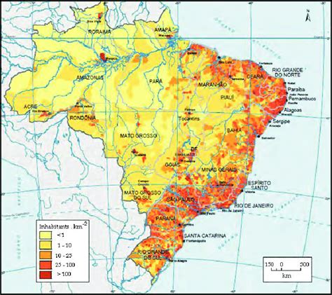 Population Density Map Of Brazil Wisconsin Us Map