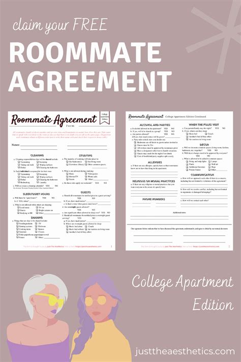 Free Roommate Agreement Form Printable In 2020 Roommate Agreement