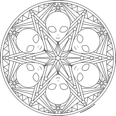 Don't Eat the Paste: Alien mandala to print and color