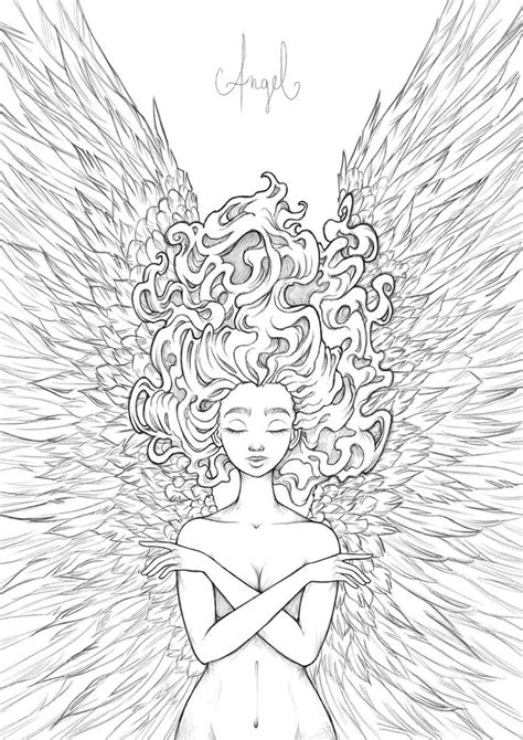 Angel Lineart By Klawddie On Deviantart
