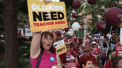 Queensland State School Teacher Aides Protest Over Inadequate Pay And