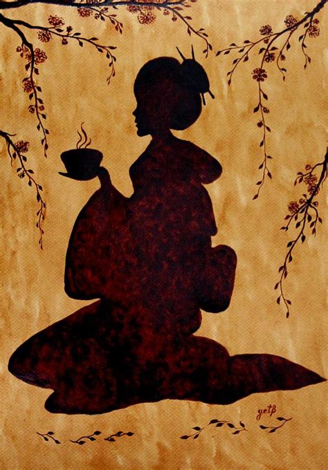 Beautiful Geisha Coffee Painting Painting By Georgeta Blanaru Pixels