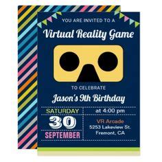 Maybe you would like to learn more about one of these? VR Game Virtual Reality Birthday Party Invitation | Zazzle ...
