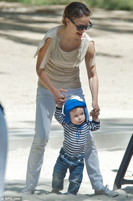 Natalie Portmans Adorable Son Aleph Takes Baby Steps At The Play Park