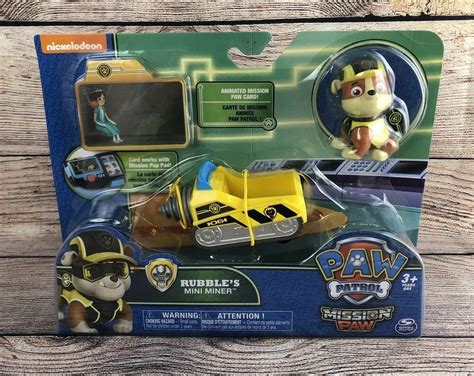 Paw Patrol Mission Paw Rubbles Mini Miner Vehicle Pup Figure And Mission