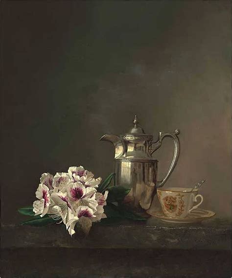 Early Morning Coffee By Alexei Antonov Oil Painting Flowers Art