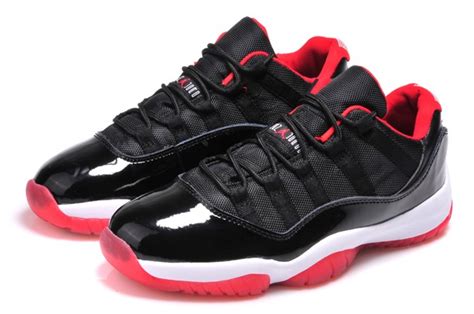 .11 retro low bred colorway: Nike Air Jordan 11 XI Bred Low Retro True Red Black Men ...