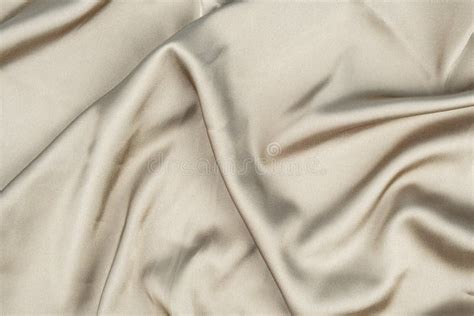 Wavy Rippled Beige Silk Satin Fabric Background Stock Photo Image Of