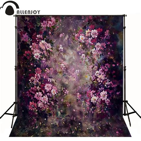 ﻿buy Allenjoy Vinyl Backdrops For Photography Purple Flower Painting