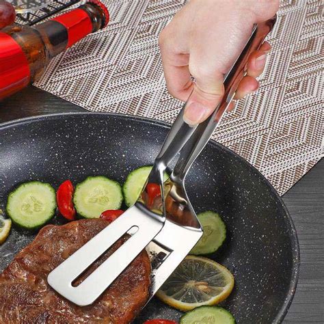 Sanwood Food Tong Stainless Steel Fried Fish Steak Clip Food Tong Home