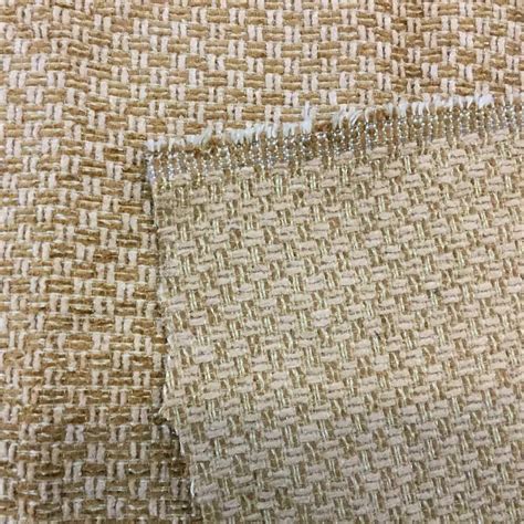 Chenille Tan Basketweave Heavyweight Upholstery Fabric 58 Wide By