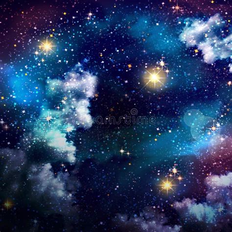 Night Sky With Colorful Stars Stock Photo Image Of Bokeh Background