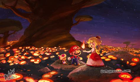 Princess Peach Mario Toad Red Toad And Fire Peach Mario And More Drawn By Bettykwong