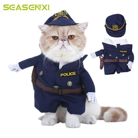 Costume Policeman Coats Party Uniform Clothes Jackets Funny Pet
