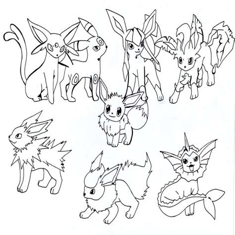 Eevee Evolutions Coloring Page In Pokemon Coloring Pokemon