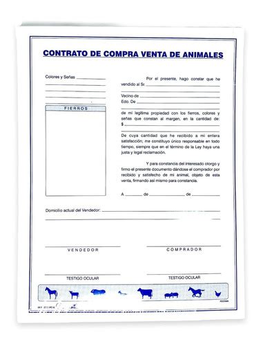 100 Contratos Compra Venta D Animales Ganado Mascota Formato Mercadolibre
