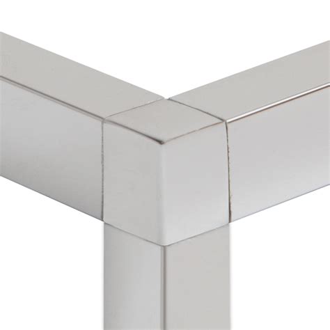 Polished Silver Square Edge External Tile Trim Corner 1 Pack By
