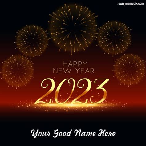 Colorful Fireworks Welcome 2023 New Year Wishes With Name Photo