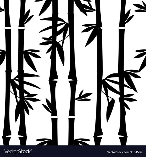 Black Bamboo Pattern Royalty Free Vector Image