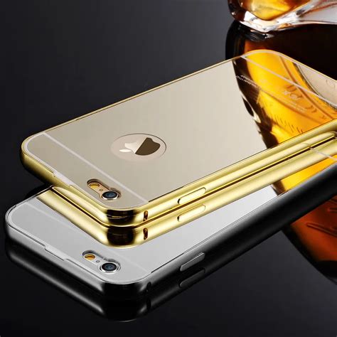 Luxury Gold Mirror Aluminum Case For Iphone 4 4s Coque Slim Metal Frame
