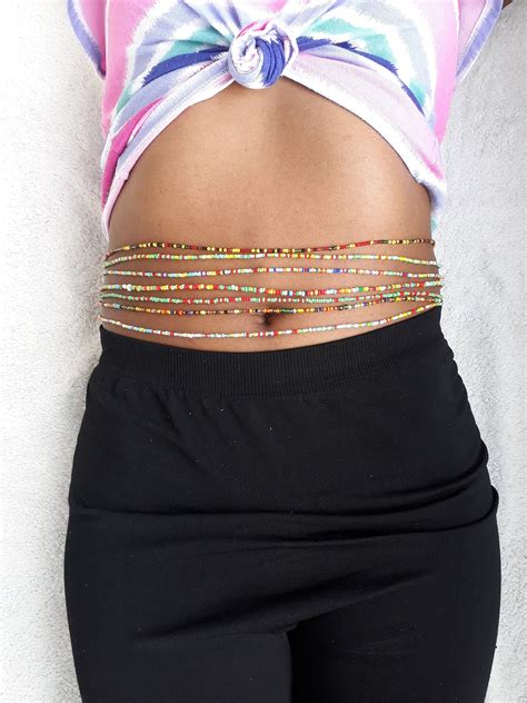 Adjustable Waist Beads Beaded Waist Beads African Belly Chain Slimming
