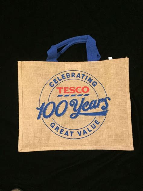 Tesco 100 Years Tote Bag Tea Centenary Jute Juco New Reuse Recycle