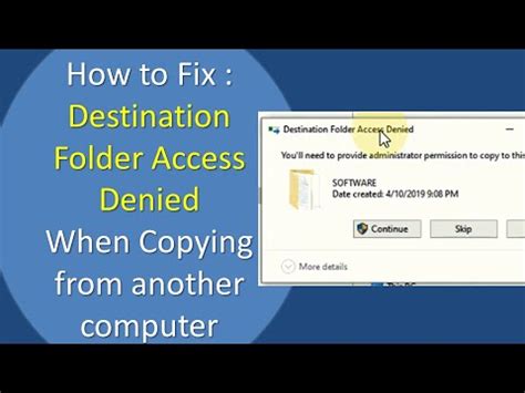 Error Copy File Destination Folder Access Denied YouTube