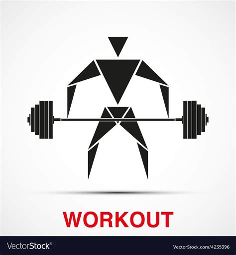 Workout Logo With Triangle Man Royalty Free Vector Image