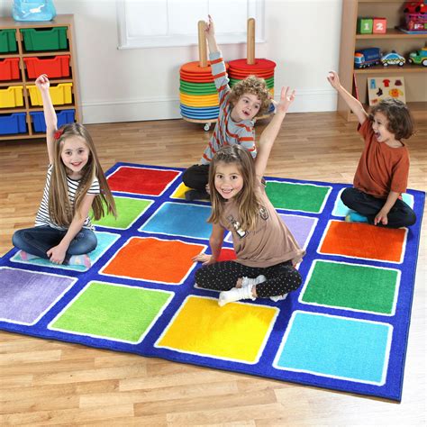 Rainbow Square Placement Carpet 2m X 2m Mat1019 Primary Ict
