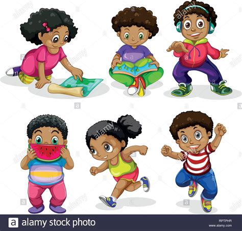 Set Of African Children Illustration Stock Vector Image And Art Alamy