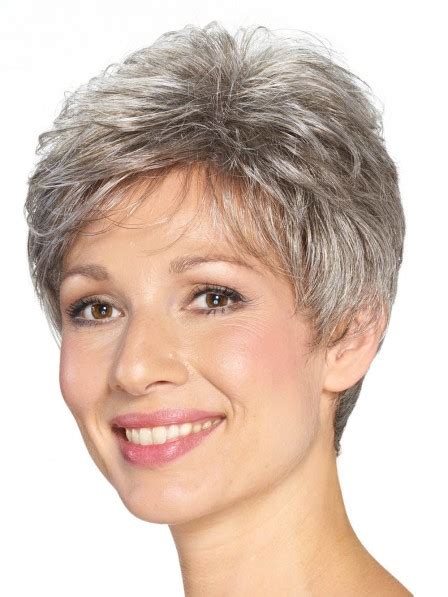 What is color blending for gray hair? Lace Front Mono Top Ladies Short Cut Grey Hair Wigs