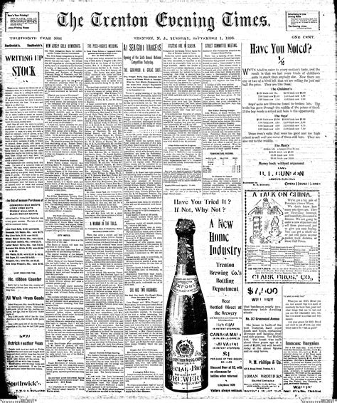Historic Trenton’s Day in the Life: The Week of September First 1896