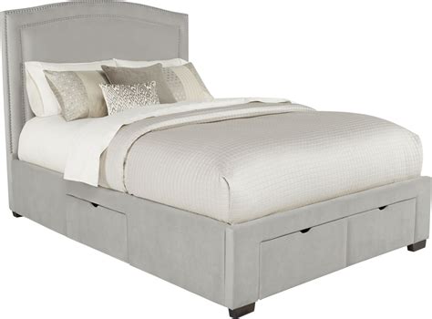Loden Gray 3 Pc Queen Upholstered Bed With 4 Drawer Storage Rooms To Go